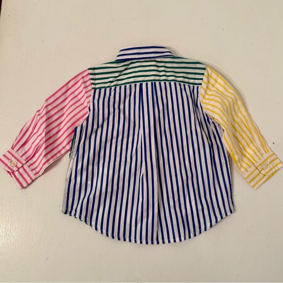 6M NWT Ralph Lauren Baby Boy Striped Cotton Poplin Shirt - Picture 2 of 3